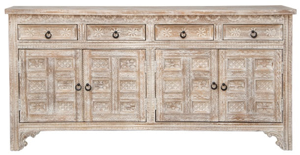 Jake Hand Carved Wooden Side Board