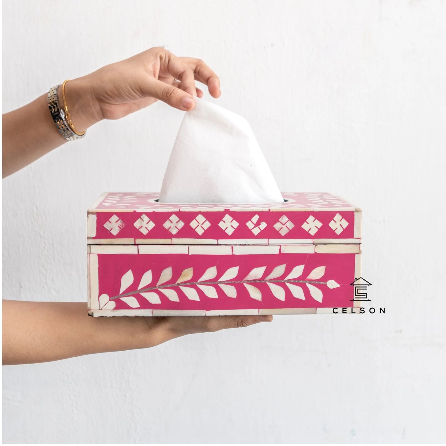 Amani Bone Inlay Tissue Box