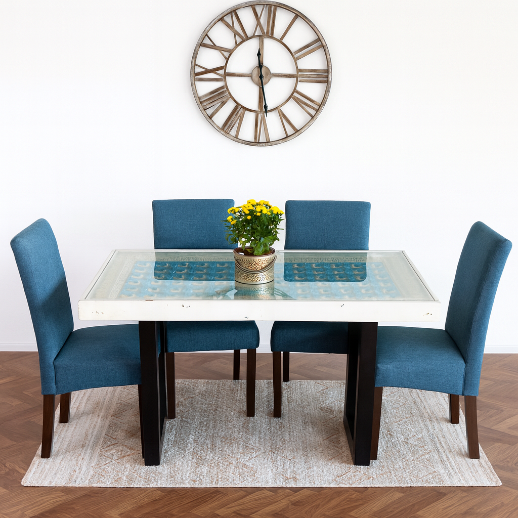 Ranveer Hand Carved Wooden Dining Table