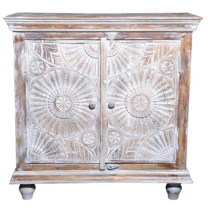 Village Wooden Carved Cabinet