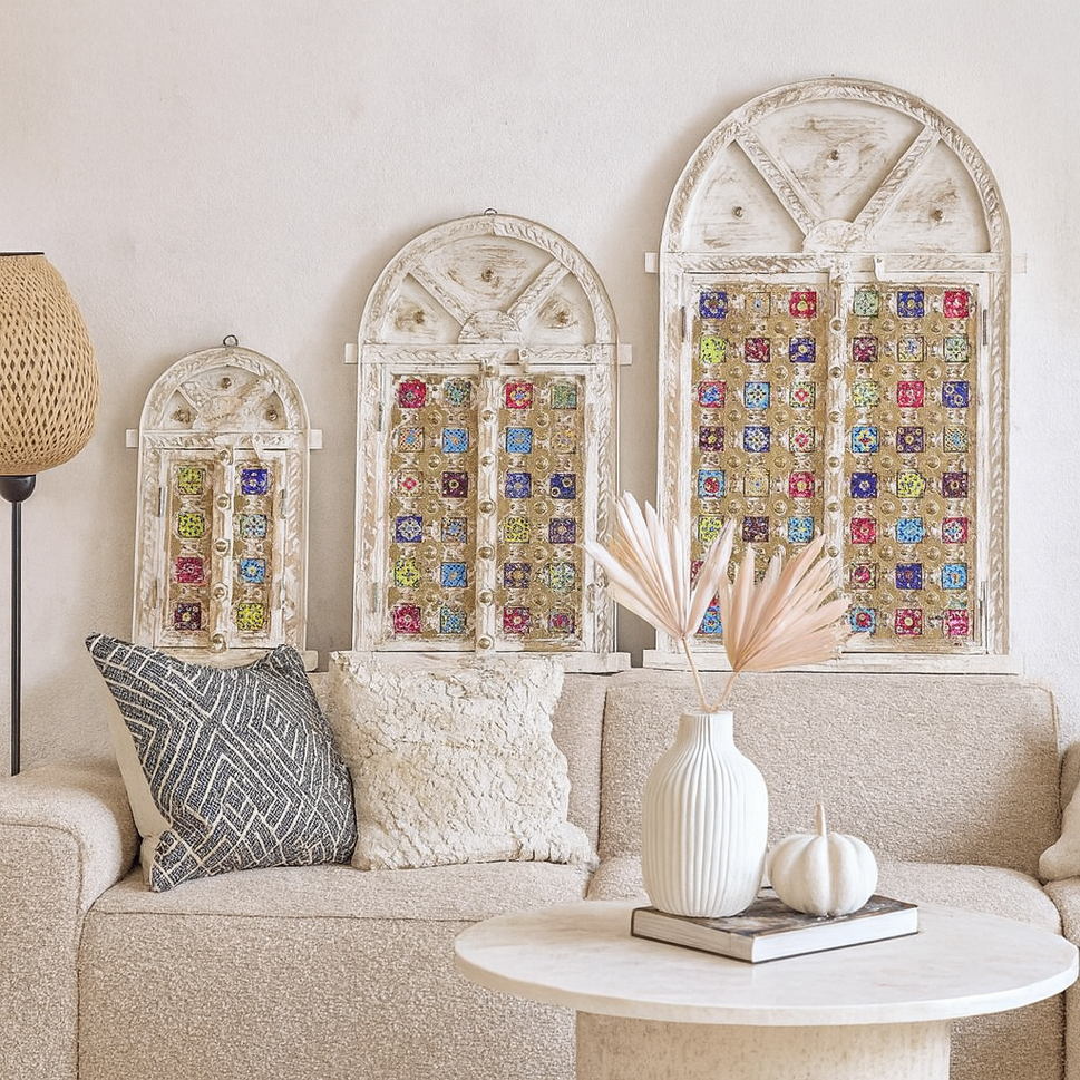 Shiva Hand Carved Wooden Window