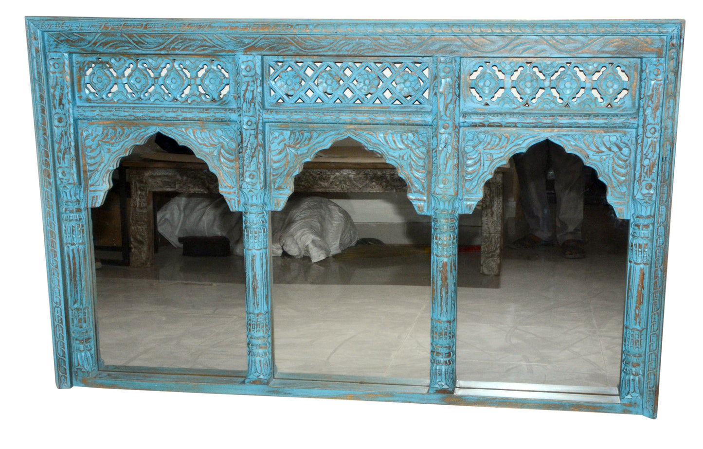 Patrick Hand Carved Wooden Mirror