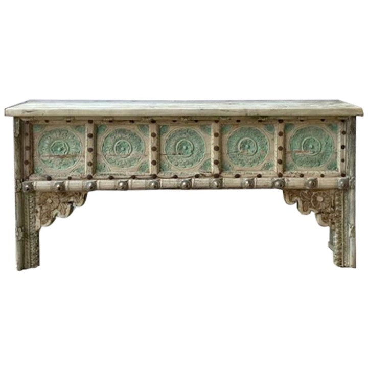 Radha Hand Carved Wooden Console Table