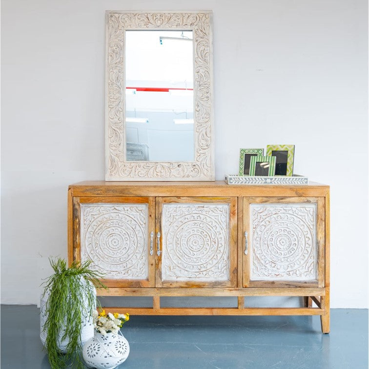 Oliver Hand Carved Wooden Sideboard