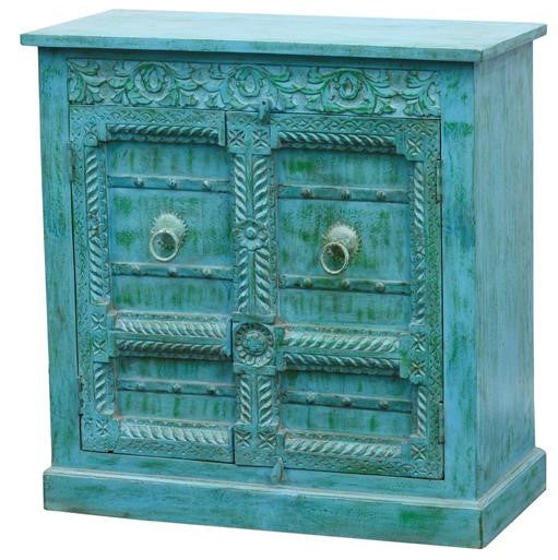 Helms Carved Wooden Chest