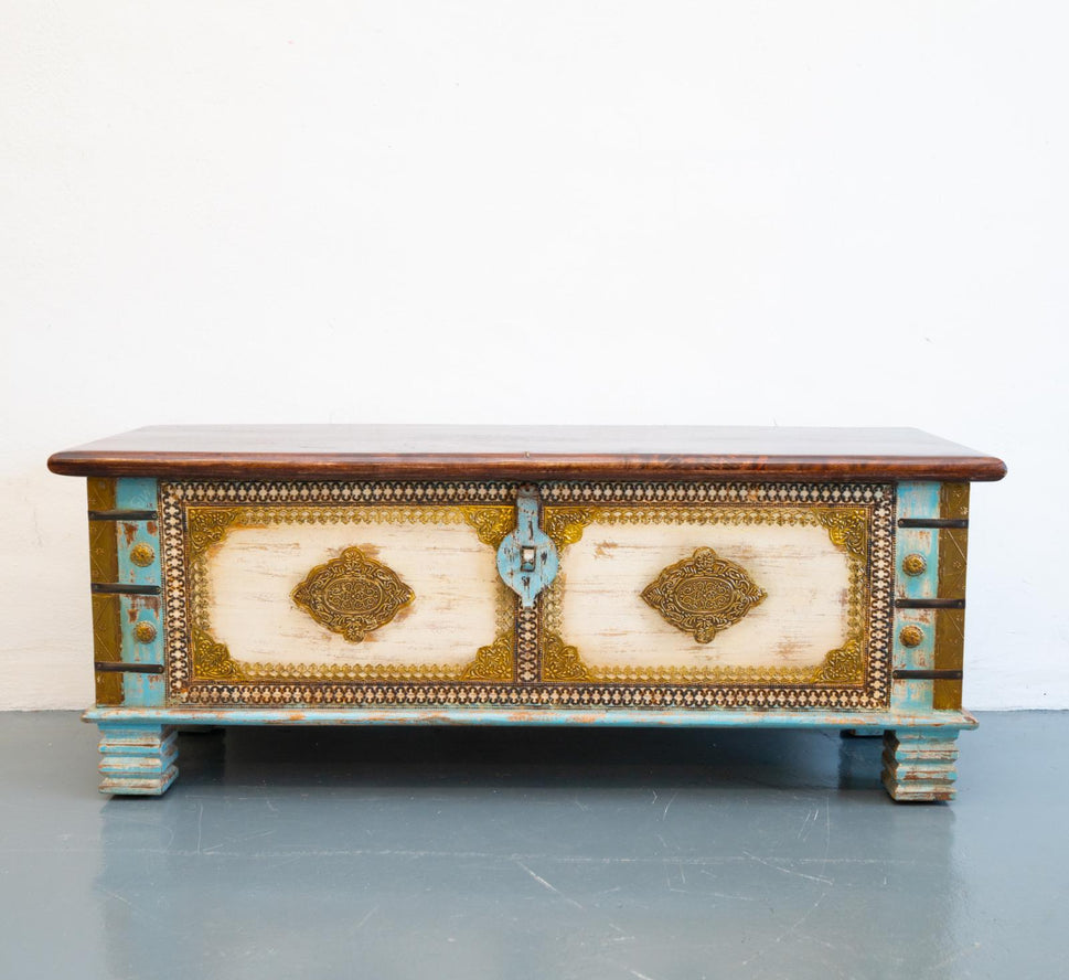 Gary Carved Wooden Storage Trunk