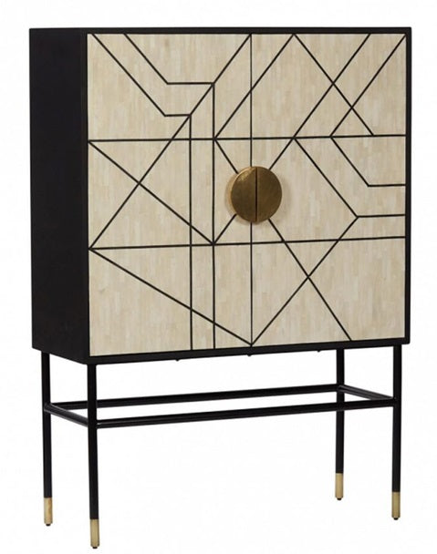 Kiara Bone Inlay Bar Cabinet