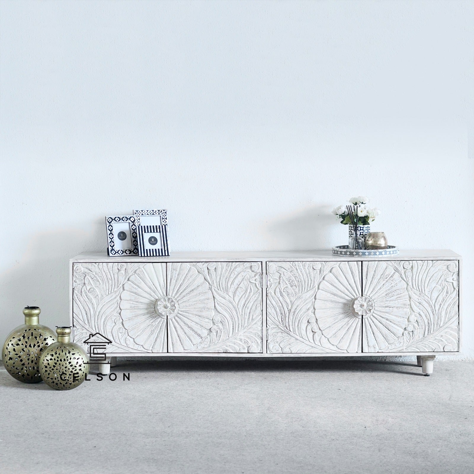 Chrisy Hand Carved TV Cabinet
