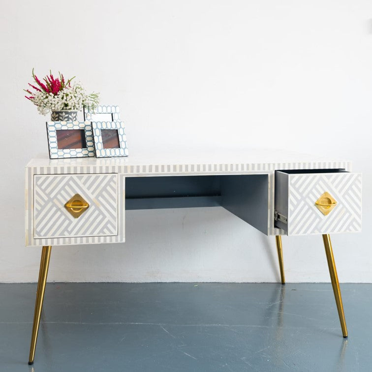 Elli Bone Inlay Study Table & Chair