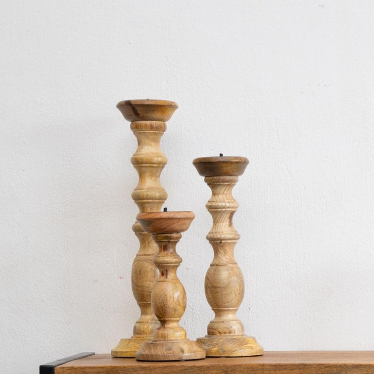 Jenna Hand Carved Candle Holder