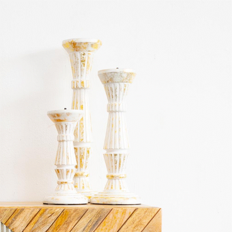 Reign Hand Carved Candle Holder