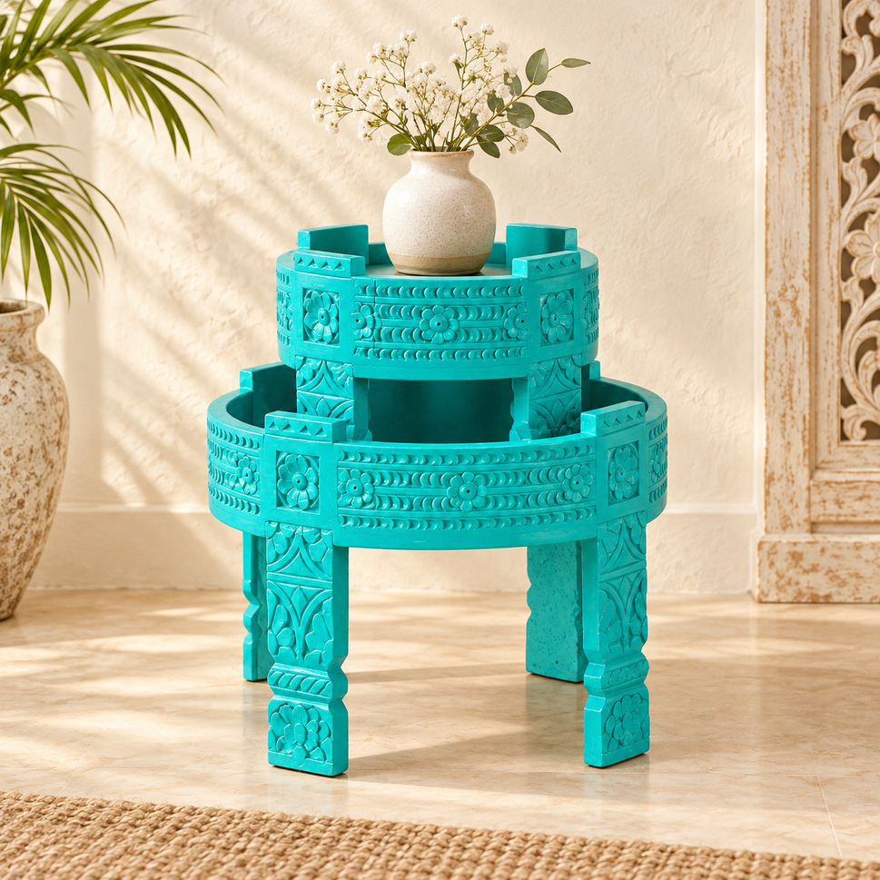 Veyan Carved Chakki Table