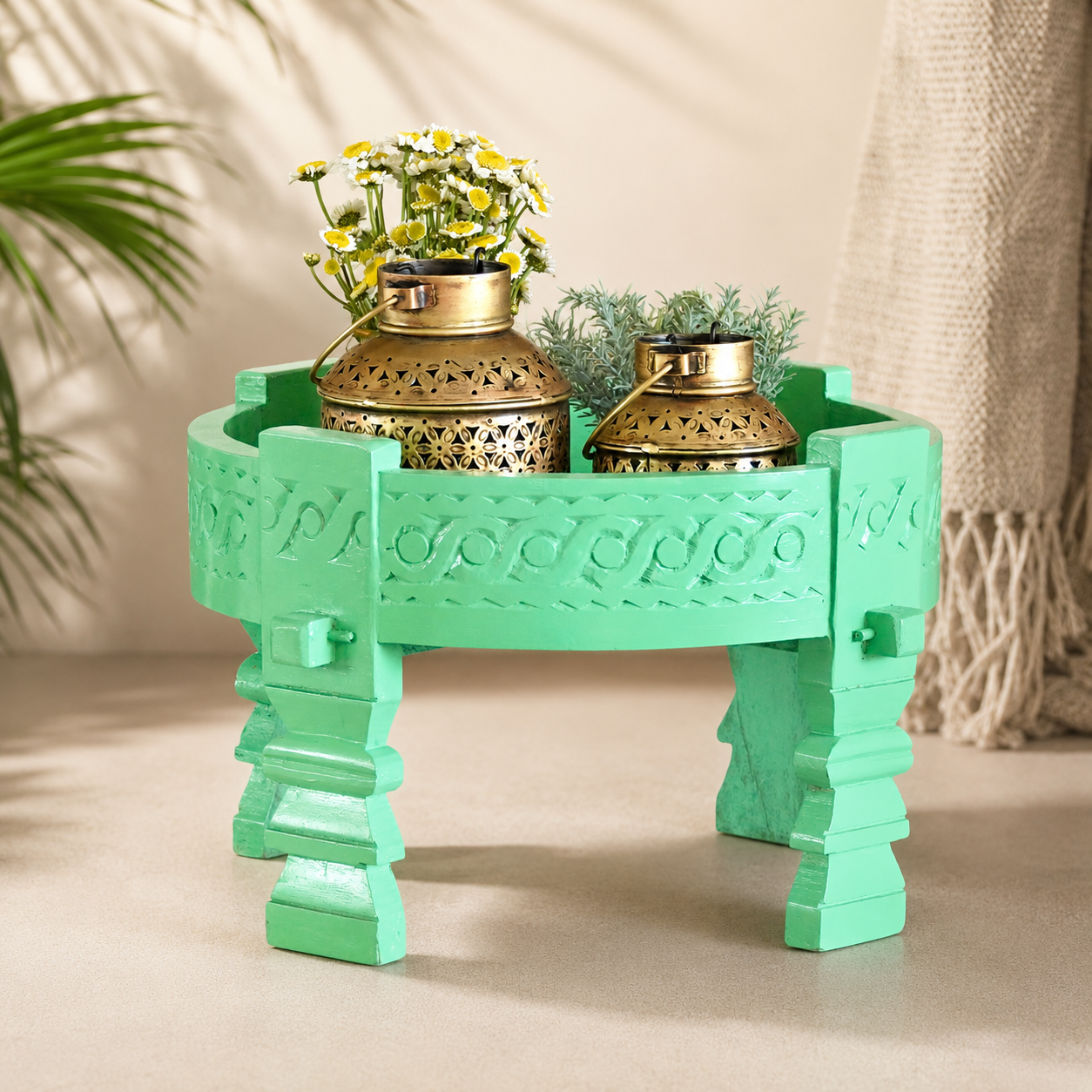 Noora Carved Chakki Table
