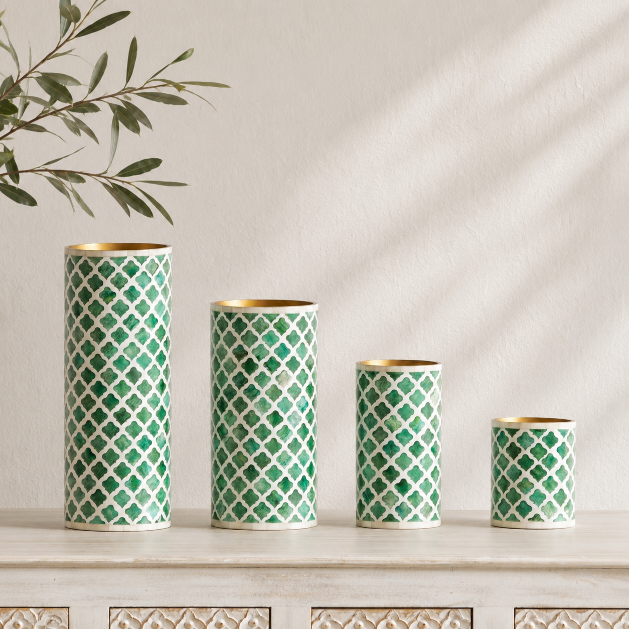 Farida Bone Inlay Flower Vase