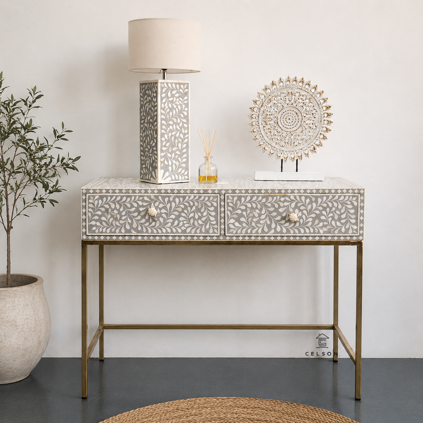 Evie Bone Inlay Console Table