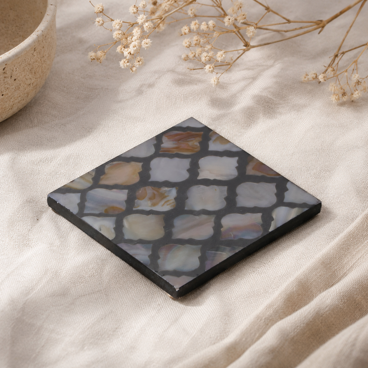 Pari Mother of Pearl Inlay Coaster