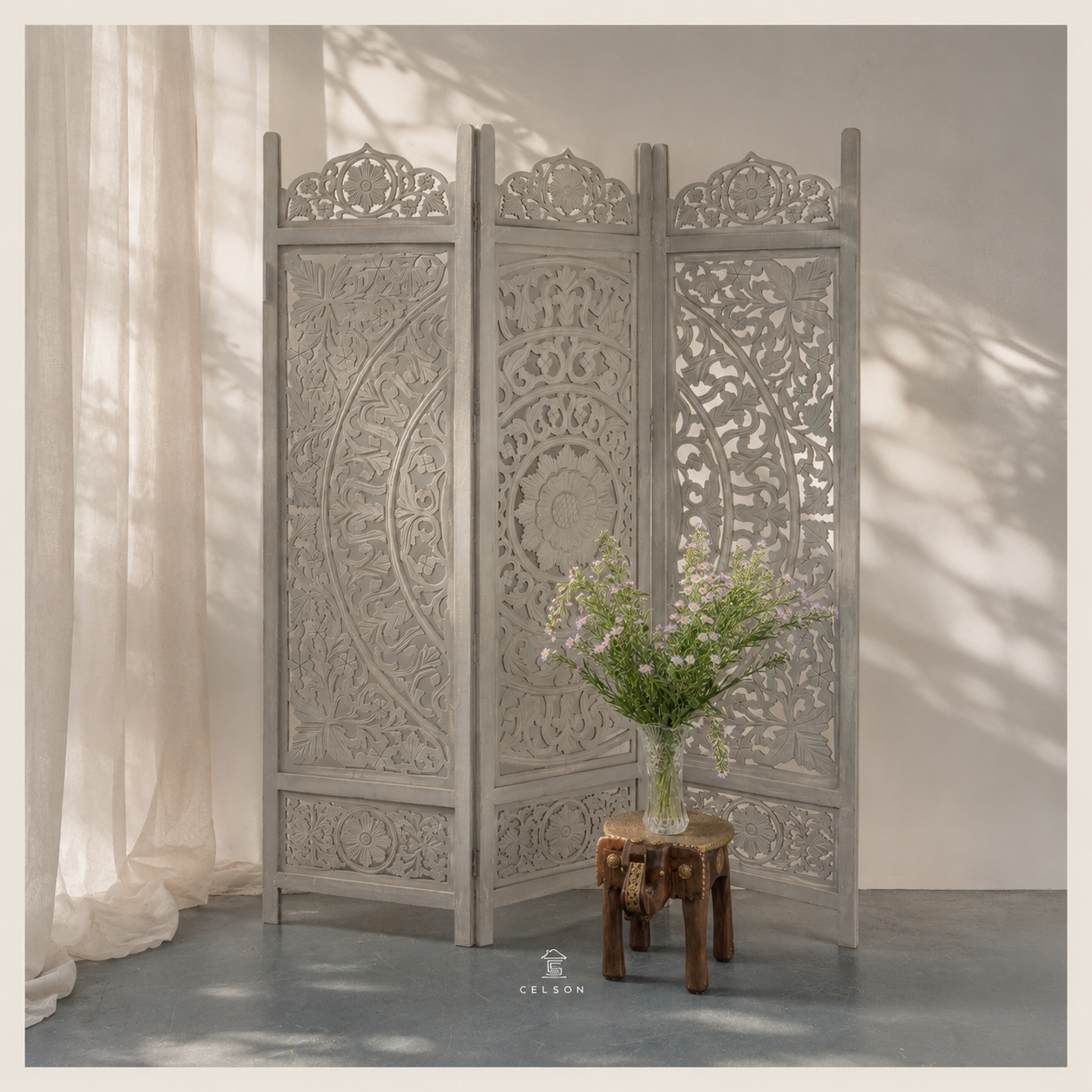 Yenfer Carved Room Divider
