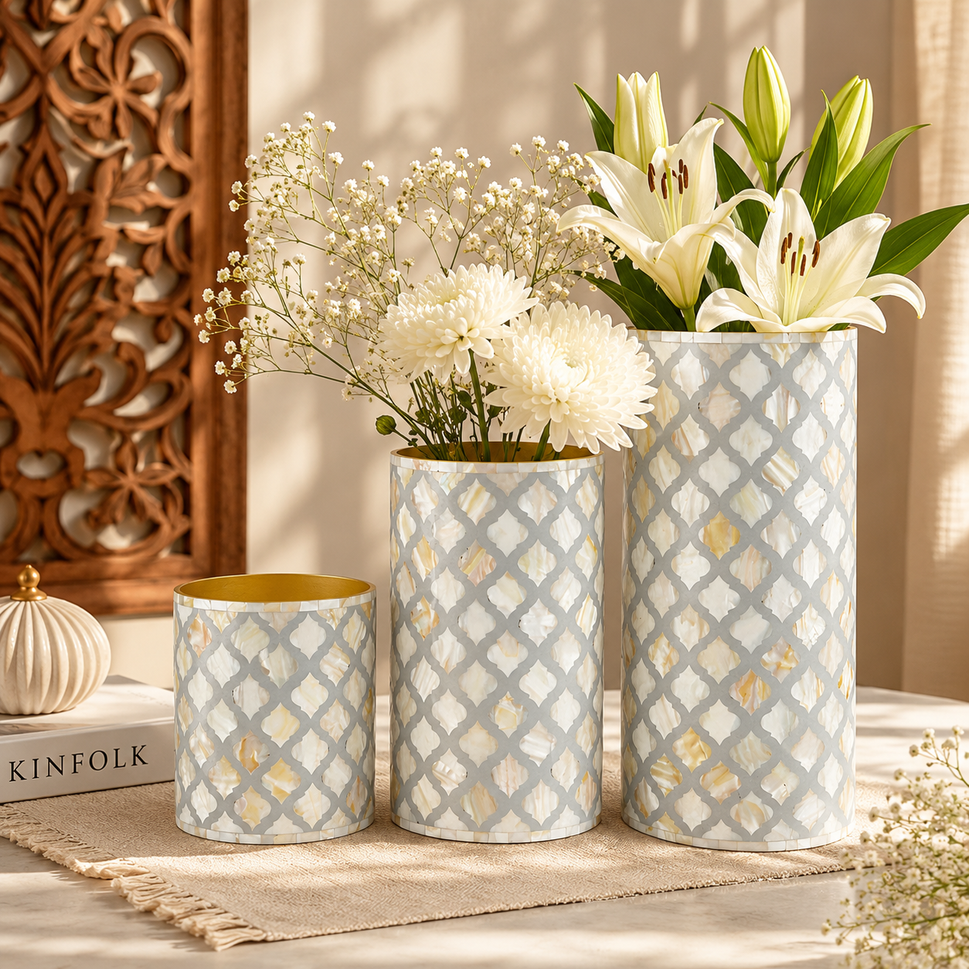 Steve Mother of Pearl Inlay Vase