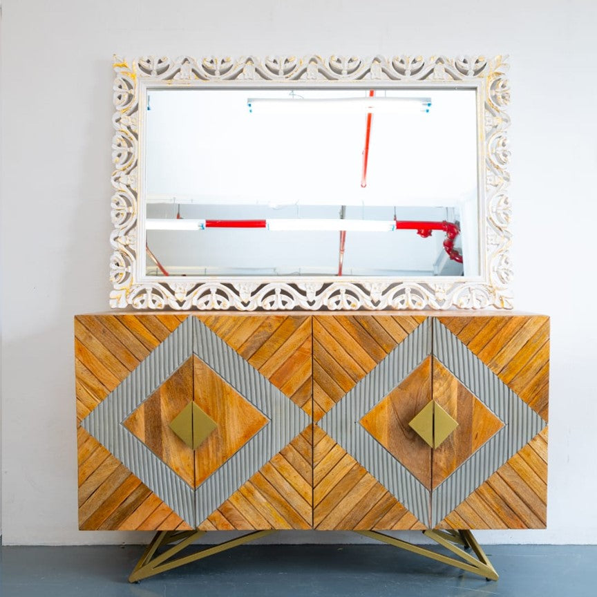 Yashu Hand Carved Wooden Sideboard