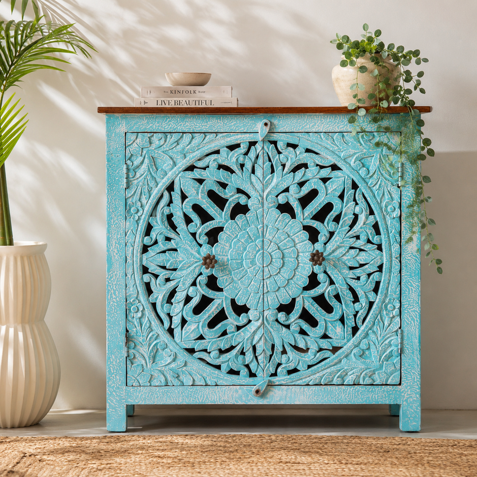 Lexi Carved Wooden Chest