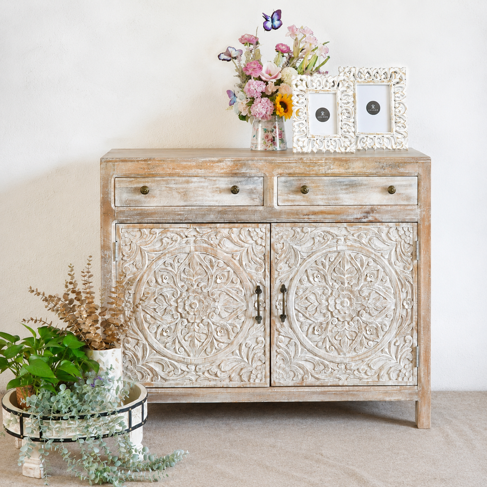 Jason Carved Wooden Cabinet