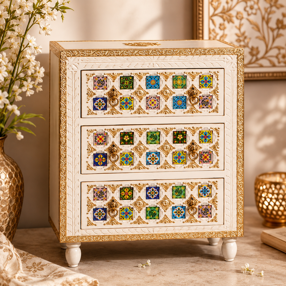 Nick Hand Craved Wooden chest