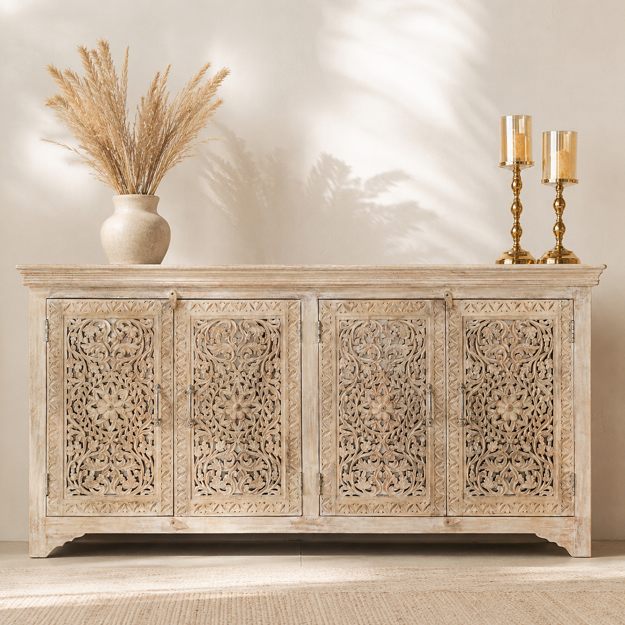 Nyarra Hand Carved Wooden Sideboard