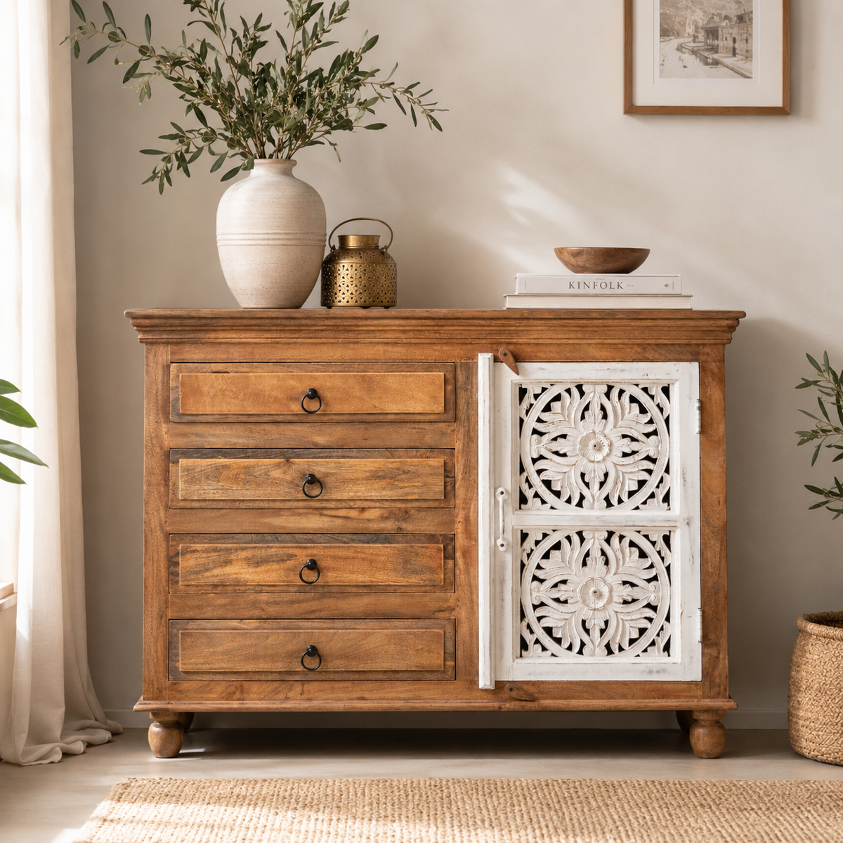 Miraya Carved Wooden Cabinet