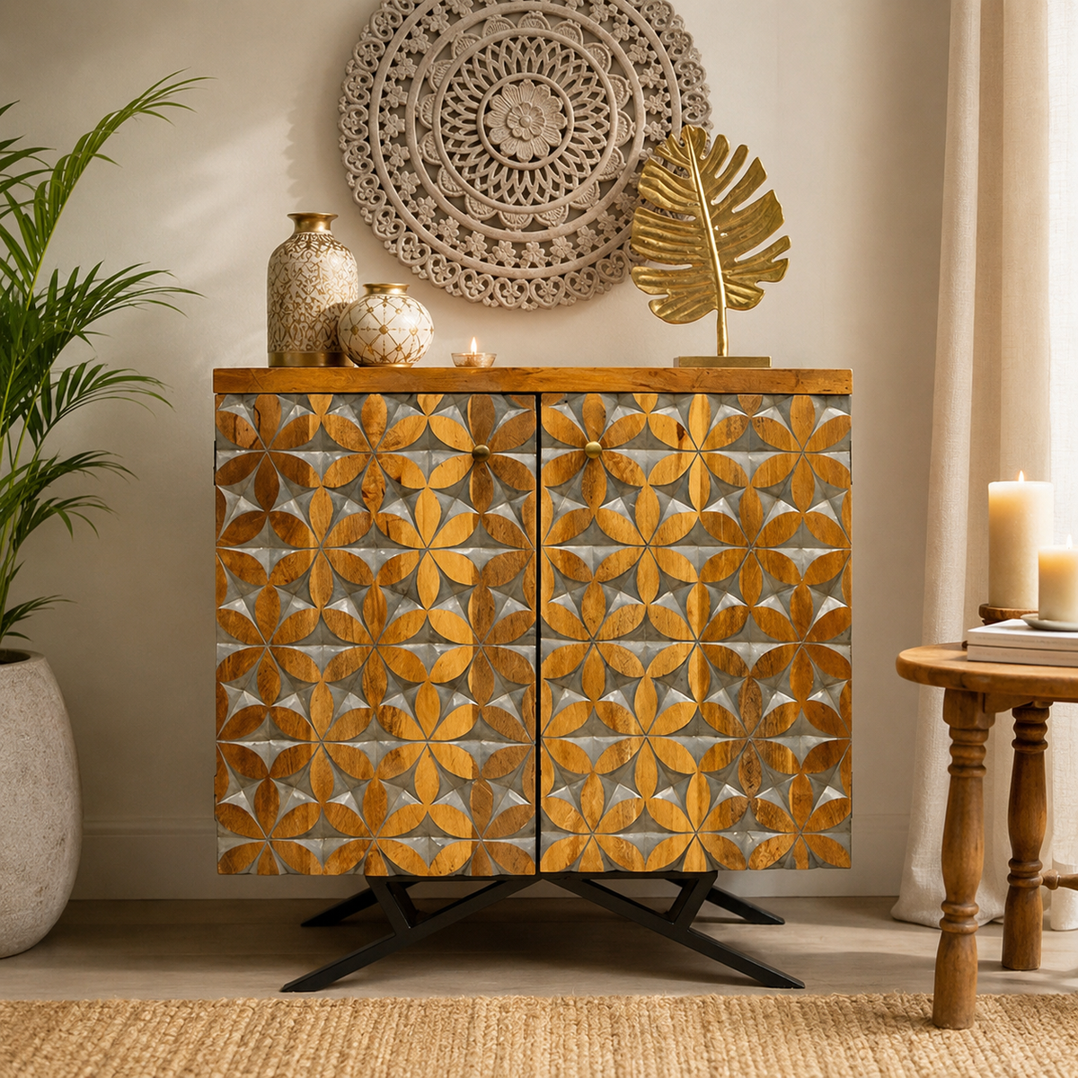 Sofia Carved Wooden Chest