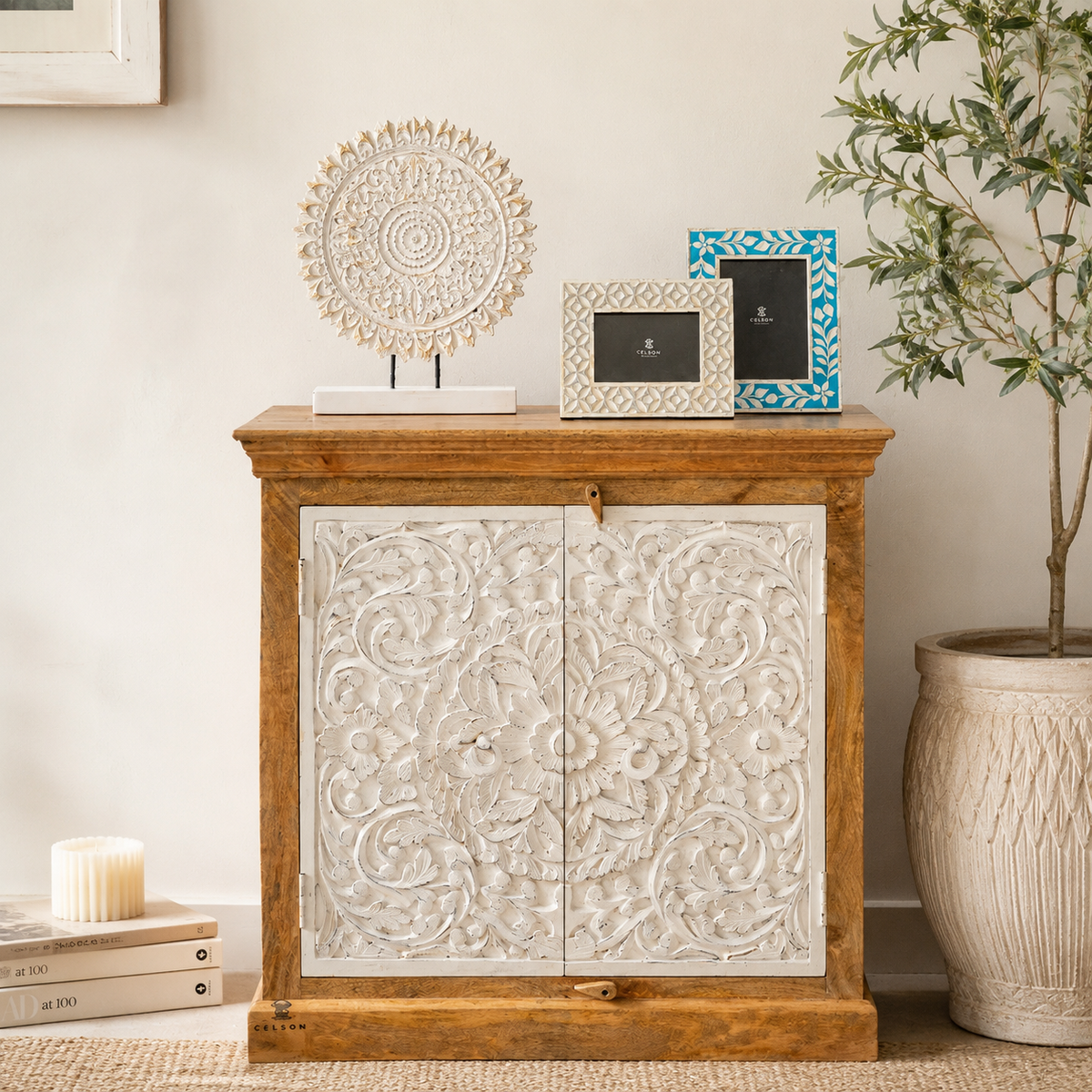 Dakota Carved Wooden Cabinet