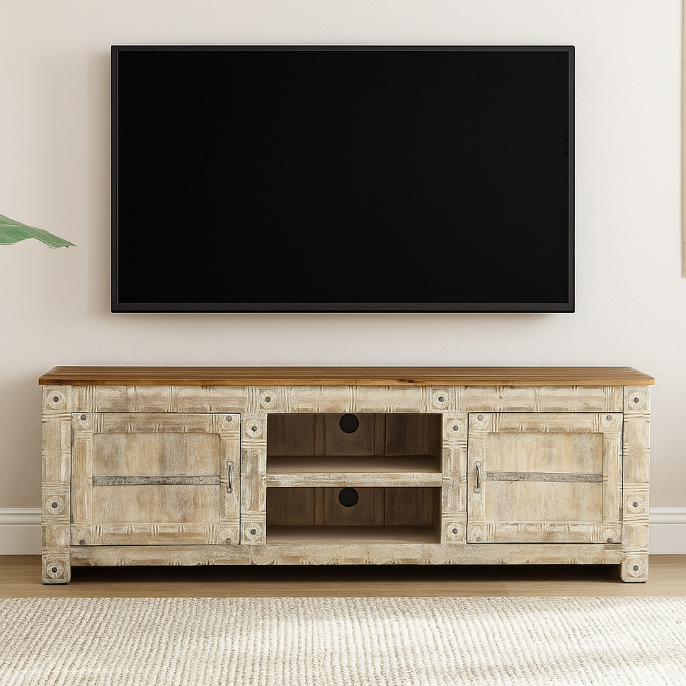 Connie Hand Carved Wooden TV Cabinet