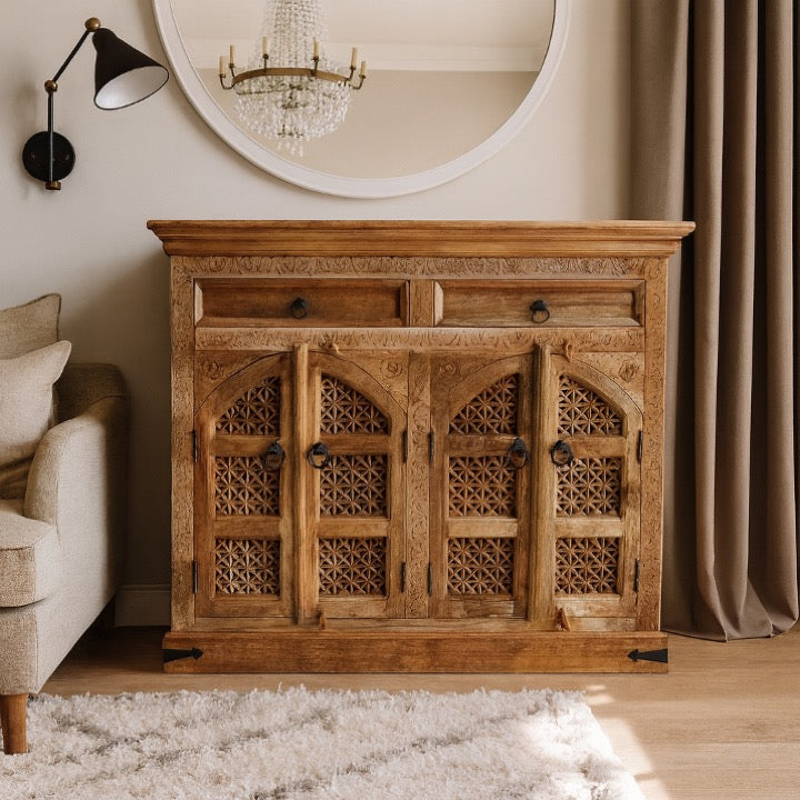Finn Hand Carved Cabinet