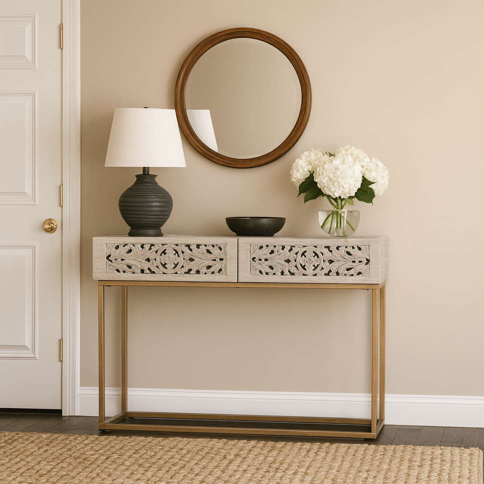 Eva Hand Carved Console Table