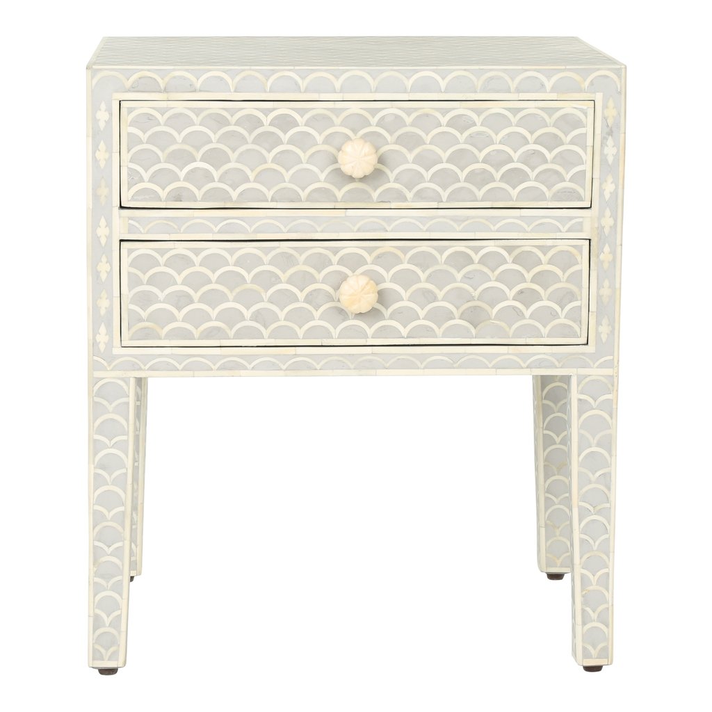Rose Bone Inlay Bedside