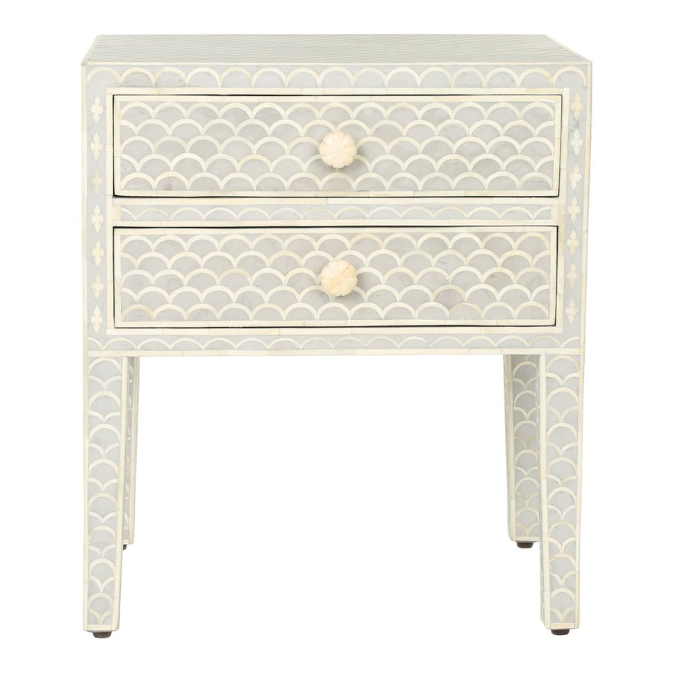 Rose Bone Inlay Bedside
