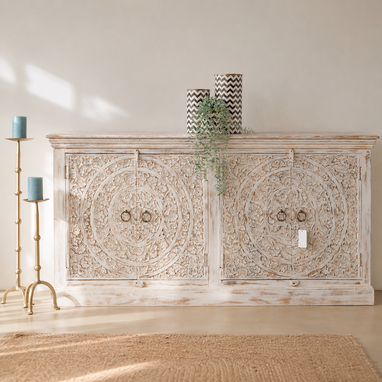 Kauna Hand Carved Side Board