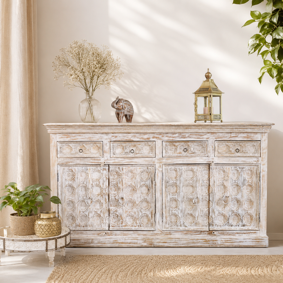 Rosa Carved Wooden SideBoard