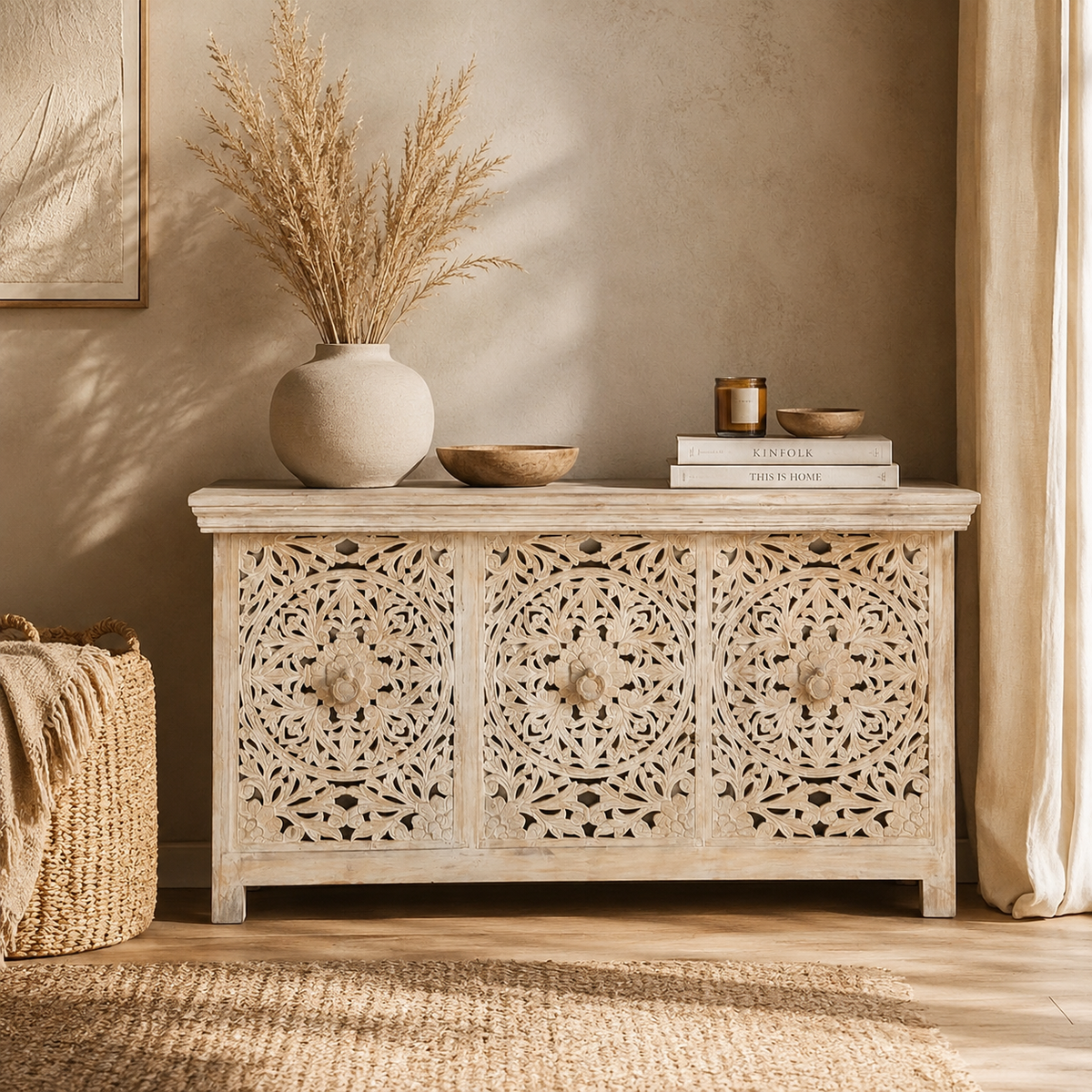 Jario Hand Carved Sideboard