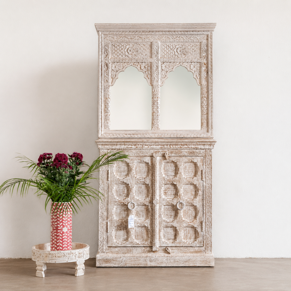 Bloom Carved Wooden Cabinet