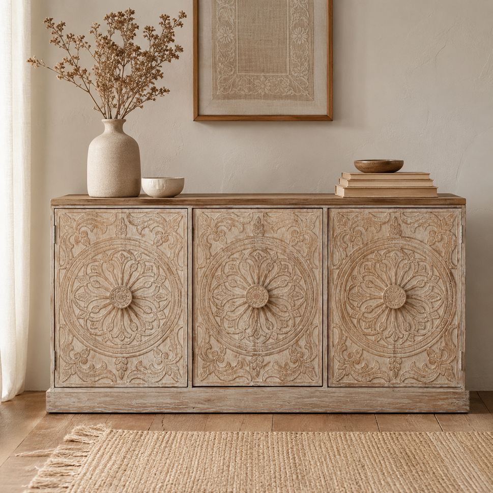 Melinda Hand Carved Sideboard