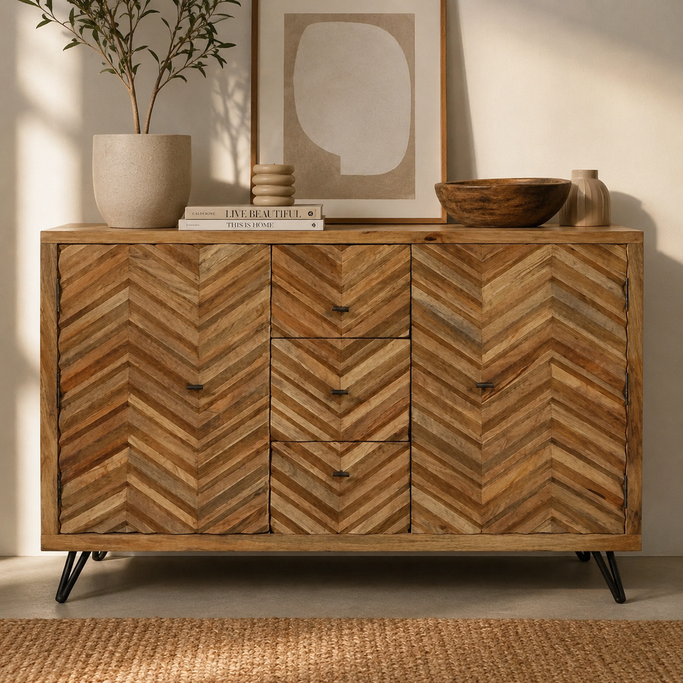 Ursula Carved Wooden Sideboard