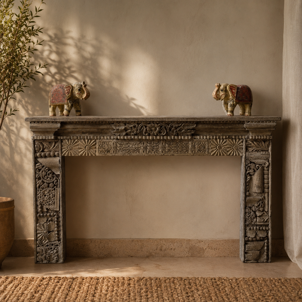 Puraba Wooden Hand Carved Console Table