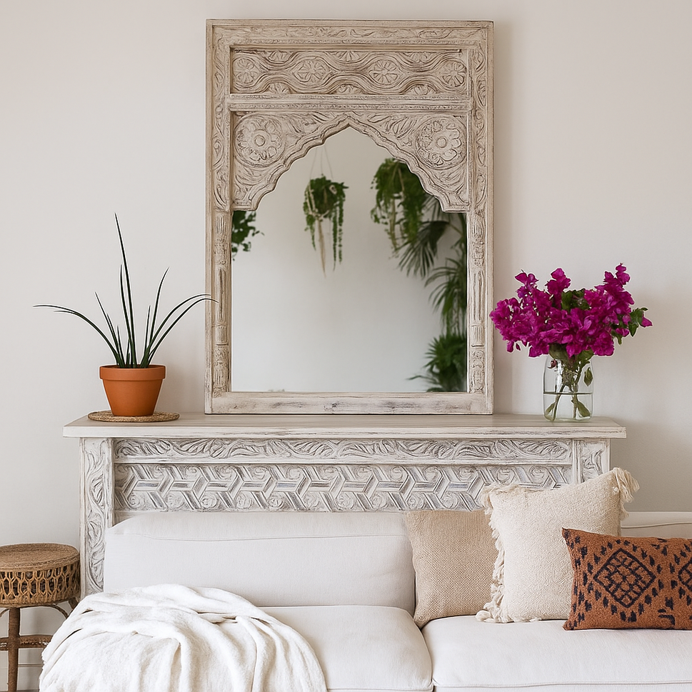 Mohan Hand Carved Wooden Mirror