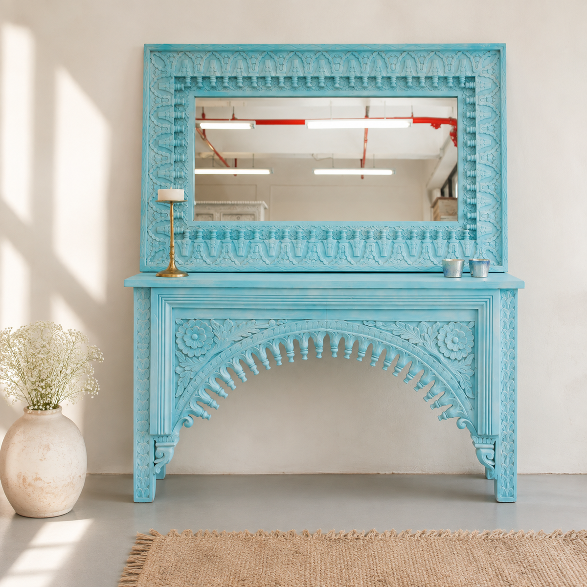 Elba Hand Crafted Wooden Mirror