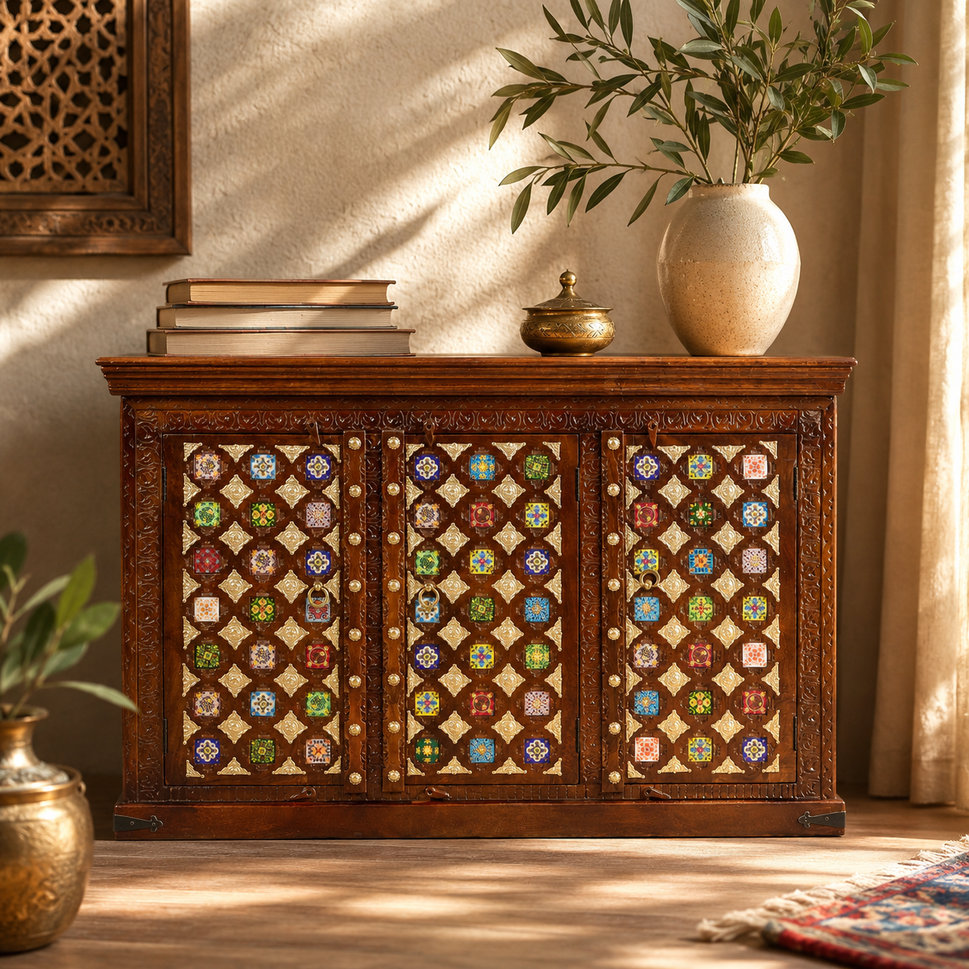 Isabella Hand Carved Wooden Sideboard