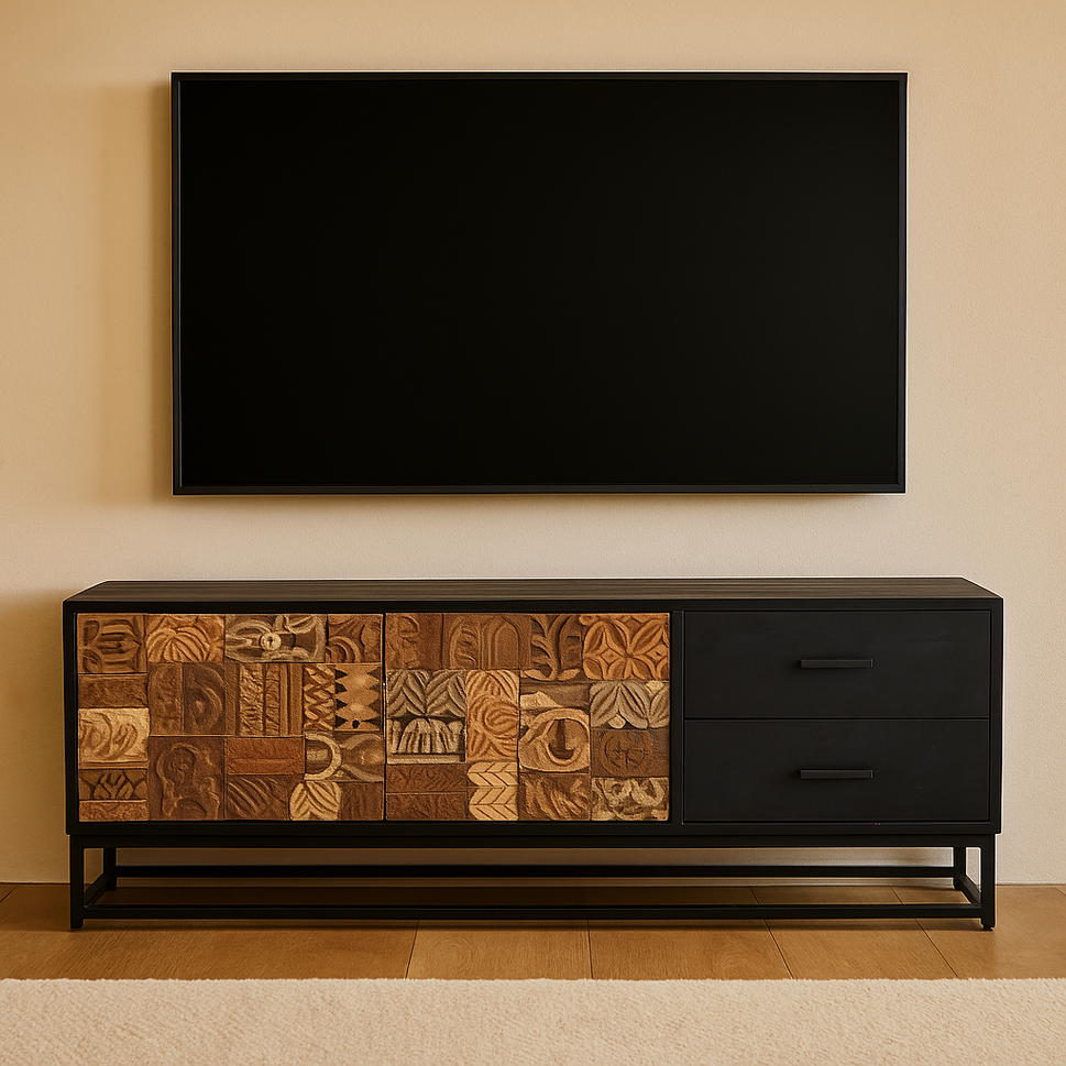 Diana Hand Carved Wooden TV Cabinet