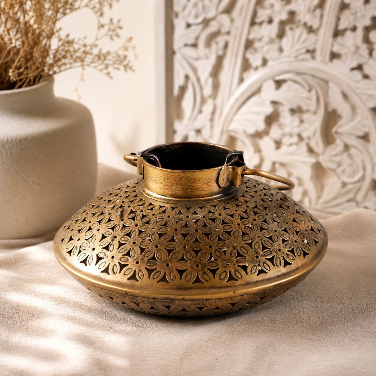 Roshan Brass Finish Lantern