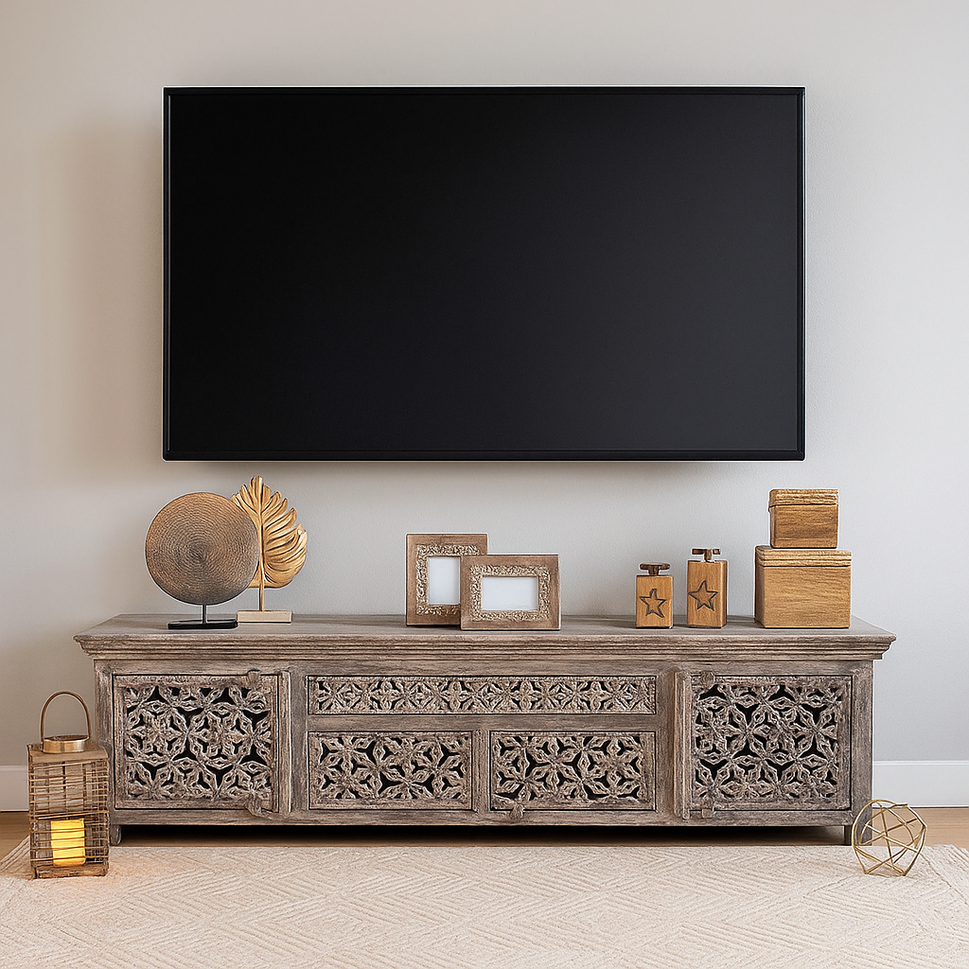 Robin Hand Carved Wooden TV Cabinet