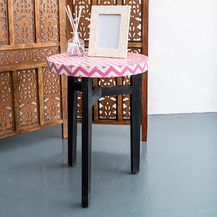Joey Bone Inlay Stool