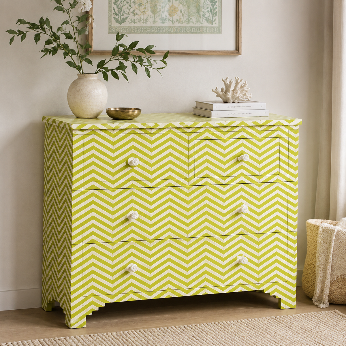Hilary Bone Inlay Chest of Drawer